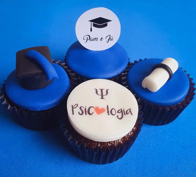 Mini Cupcakes Decorados – Formatura Psicologia