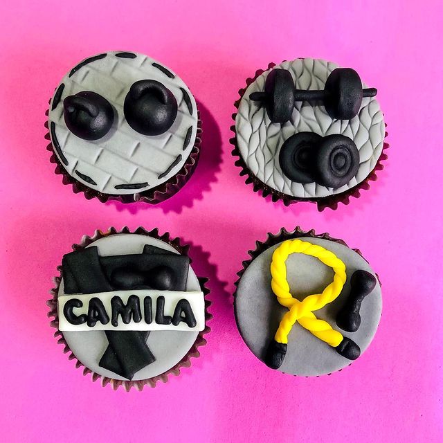 Cupcakes Decorados para Presente – Tema Fitness