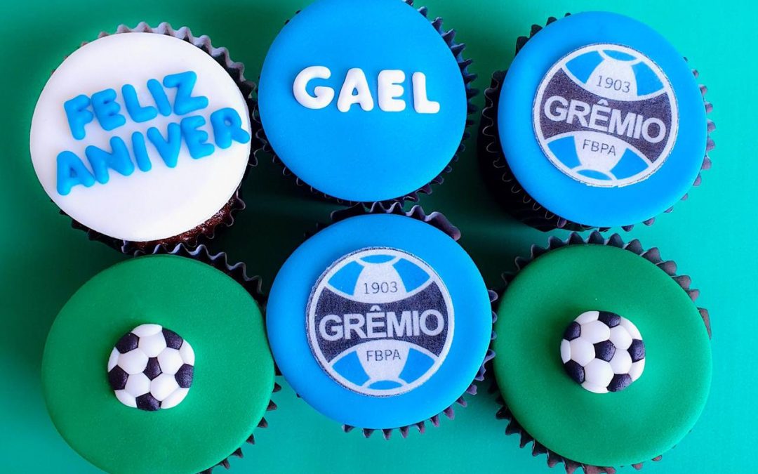 Cupcakes Decorados para Presente – Aniversário Tema Grêmio