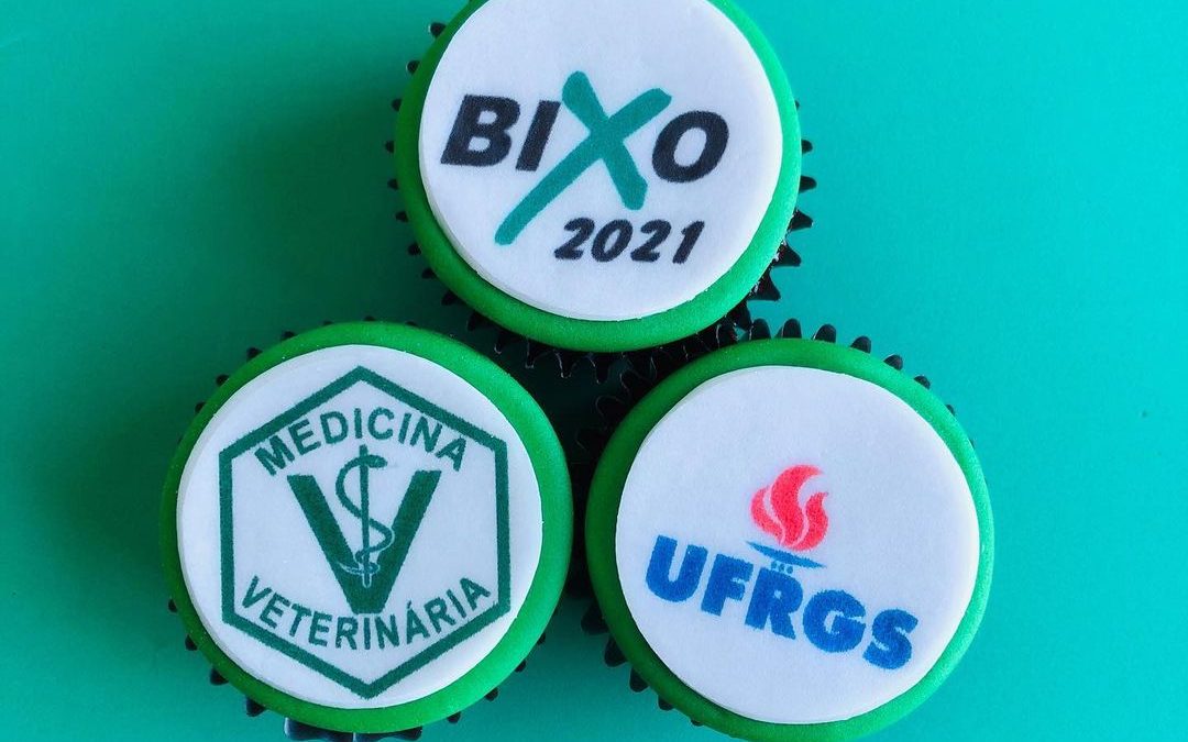 Mini Cupcake Decorado com Papel Arroz – Bixo 2021 UFRGS – Medicina Veterinária