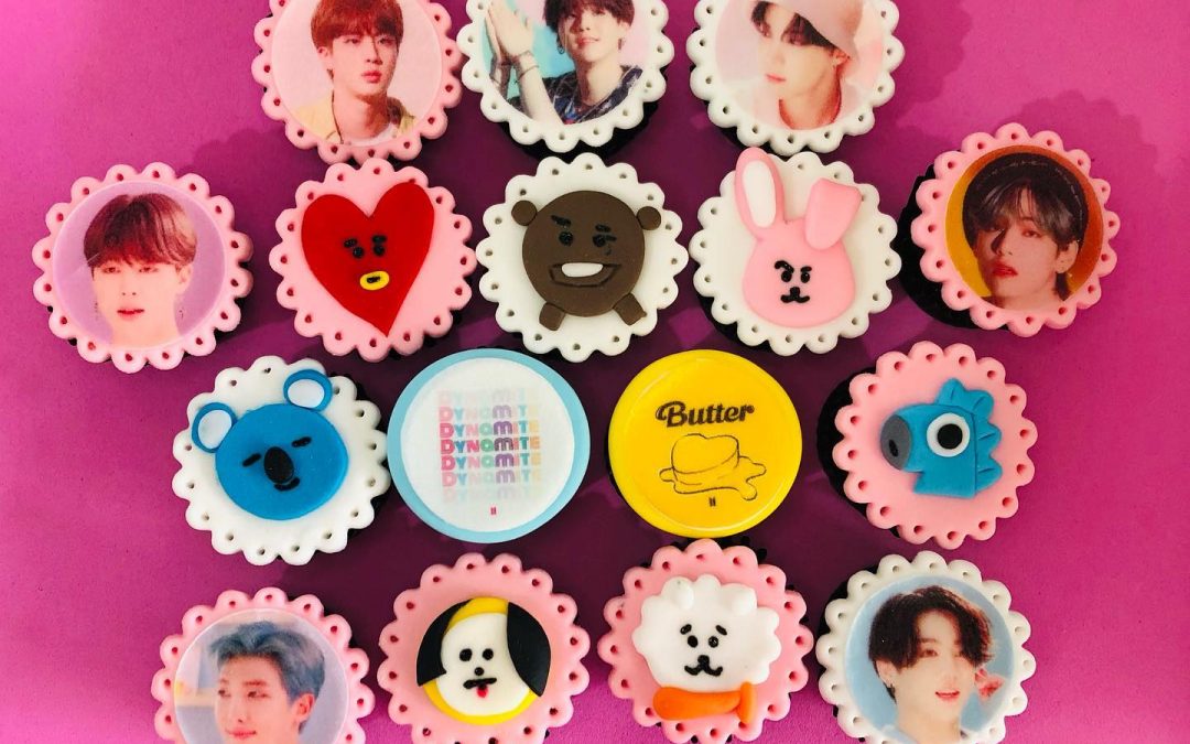 Mini Cupcake Decorado – Tema BTS