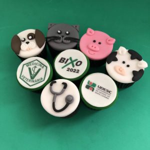 Mini Cupcake Decorado - Bixo Vestibular Medicina Veterinária